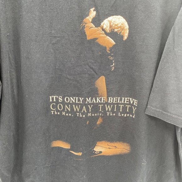 Gildan Conway Twitty Black Short Sleeve T-Shirt Men’s Size 2XL - Picture 3 of 7